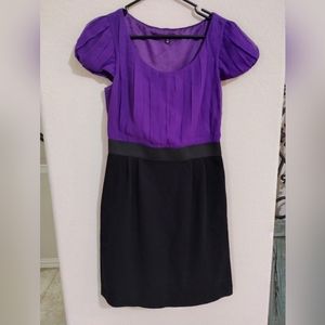 Gianni Bini Purple Black Silk Dress Size 4
